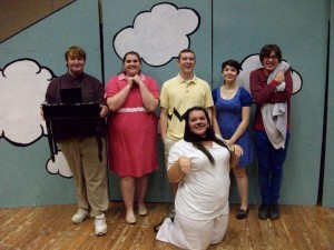 The cast poses before the first night's performance of Your'e a Good Man Charlie Brown (Photo: Miranda Barrett)