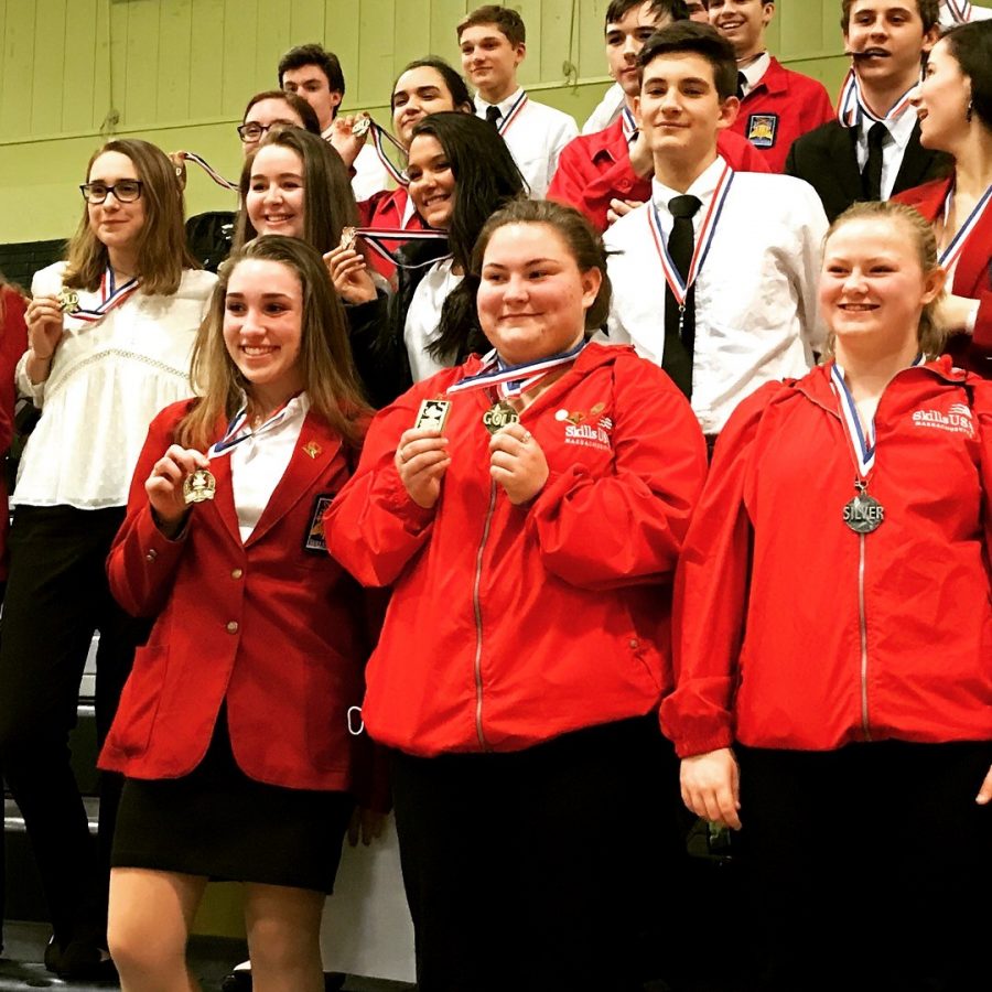 Students+from+PSHS+Skills+USA+celebrate+their+medals